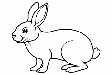 
rabbit line art vector illustration, Cute bunny rabbit outline, easter bunny line art vector
