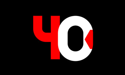 Red White Number Geometric Simple Fresh