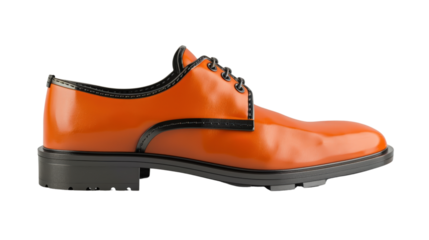 Orange Leather Oxford Shoe with Black Trim