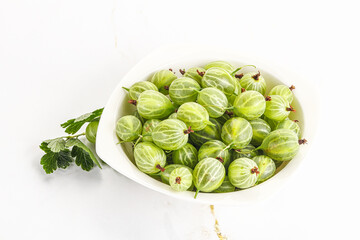 Sweet ripe gooseberries in the bowl