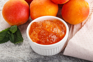 Sweet apricot jam homemade dessert