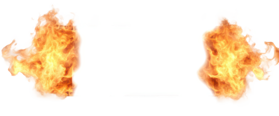 Fire flame border that enhances visual impact for various design projects or advertisements, isolate on transparent background, cutout, png