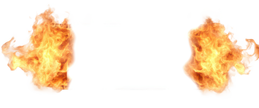 Fire flame border that enhances visual impact for various design projects or advertisements, isolate on transparent background, cutout, png