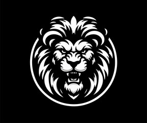Fototapeta premium Lion head illustration | Lion head mascot logo | Lion artwork | Lion animal illustration | Lion angry tattoo | Tiger minimal logo | Lion flat and modern logo, illustration, tattoo.