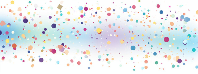 Soft Gradient Background with Colorful Confetti in Pastel Hues and Transparent Effect