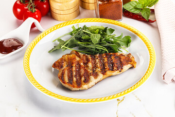 Delicous grilled pork meat steak