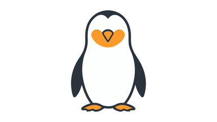 simple penguin vector shape illustration without eyes 