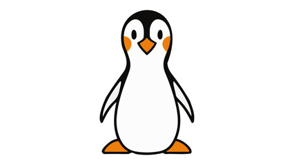 thin penguin simple shape illustration in vector