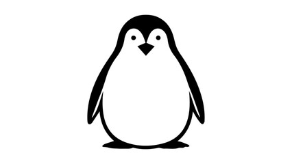 simple penguin shape on white background vector illustration