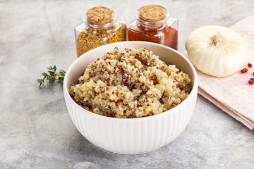 Vegan cuisine - boiled quinoa cereal