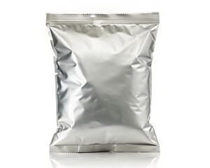 Blank chips bag mockup, food snack bag isolated on white background. potato chip bag mockup With clipping Path included. Chips paper package or Food Packaging