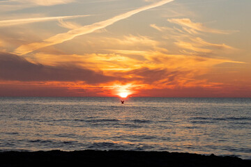 zachód słońca, morze, fale, lato, krajobraz, ocean, piasek, słońce, zachód,woda, © Estera