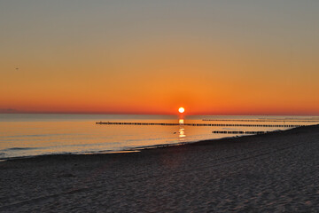 zachód słońca, morze, fale, lato, krajobraz, ocean, piasek, słońce, zachód,woda, © Estera