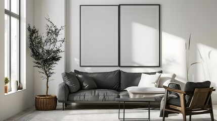 Minimalist Black Frame with Clean Lines - Contemporary Wall Art for Modern Interiors