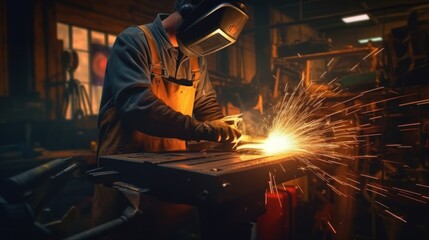 Sparks Fly as Welder Works