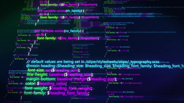 Hacker program scrolls on the screen.