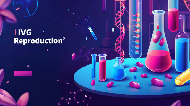 IVG reproduction process with laboratory equipment and DNA