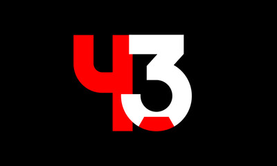 Red White Number Geometric Simple Fresh