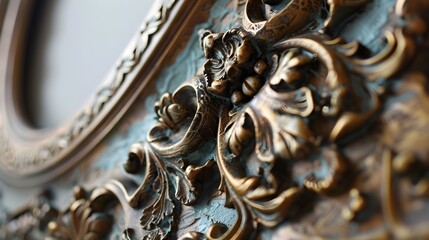 Patinated Bronze Frame with Intricate Patterns for Timeless Elegance in Home Decor