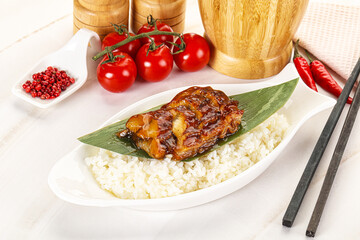Grilled eel with steamed rice