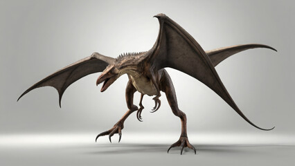 Fototapeta premium Pterodactyl dinosour full body on white background 