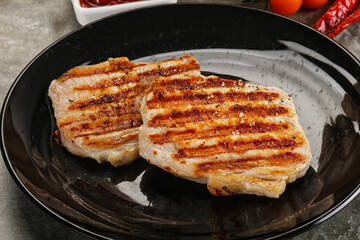 Tasty grilled pork meat steak
