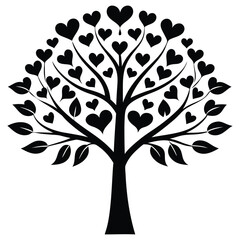 Obraz premium Love tree with heart leaves