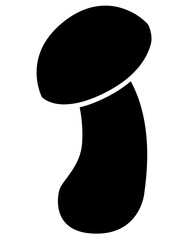 Boletus edulis, edible forest mushroom - vector silhouette picture for logo or pictogram. Сep, penny bun - mushroom for icon or sign	