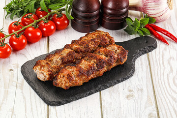Chicken kebab minced meat and spices