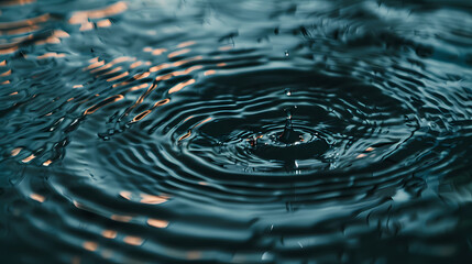 Beautiful moment of water drops and ripples, the natural beauty of clear water