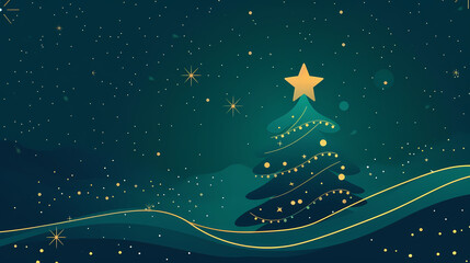 Fototapeta premium Abstract Christmas tree, celebrate the joyful time of Christmas