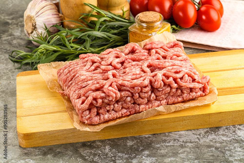 Canvas Prints raw uncooked red minced meat