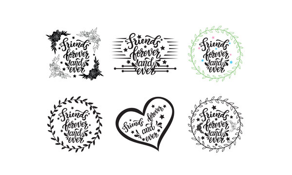 Friends forever Vector bundle, Clipart, Silhouette, Vector, icons, illustration, design.