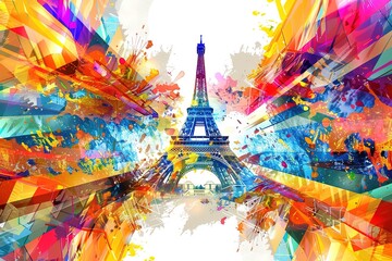 Eiffel tower in Paris watercolor vector illustration