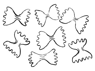  hand drawn illustration of farfalle pasta 