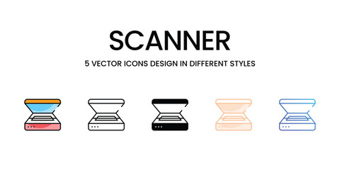 Scanner icons set vector stock illustration