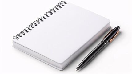 Blank Spiral Notebook with Black Pen