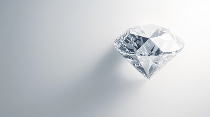A diamond background showcasing a minimalist design with a single diamond shape centered on a white background. The simplicity emphasizes the elegance and clarity of the diamond.