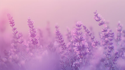 Obraz premium A lavender background with a gradient from lavender to pink, creating a harmonious blend of soft, feminine colors. The smooth transition adds a romantic touch.