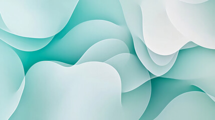 Obraz premium A mint abstract background showcasing a geometric pattern of overlapping shapes in various shades of mint. The modern design adds visual interest and complexity.