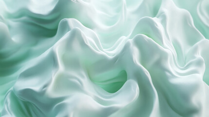 Obraz premium A mint abstract background showcasing a light, frothy texture, reminiscent of whipped cream. The airy design adds a playful and whimsical touch.