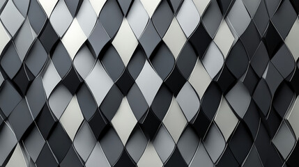 A diamond background with a pattern of interlocking diamond shapes in shades of grey and white on a black background. The geometric design adds a modern and sophisticated touch.