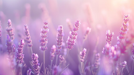 Naklejka premium A lavender background with a gradient from lavender to pink, creating a harmonious blend of soft, feminine colors. The smooth transition adds a romantic touch.