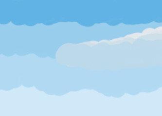 Beautiful, blue summer sky with fluffy clouds