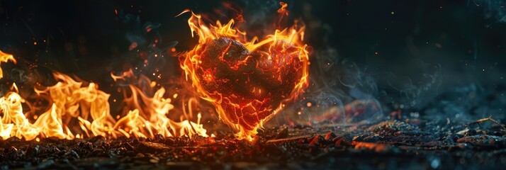 Fiery lava heart a symbol of passion and love Unique Valentine s Day present Heart shaped blaze burning with intensity