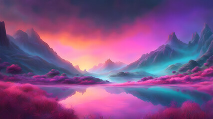 Serene Glassmorphism Landscape