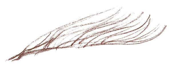 Brown pencil strokes in simple style, isolated on transparent background.