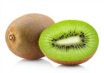 Obraz premium Kiwi isolated on white background with high resolution.