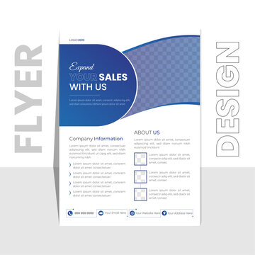 modern business flyer design template, editable vector template
