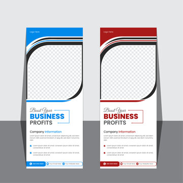 Creative vector business roll up or stand banner design template
